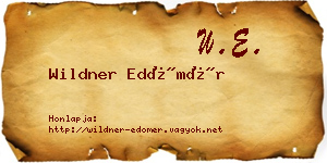 Wildner Edömér névjegykártya